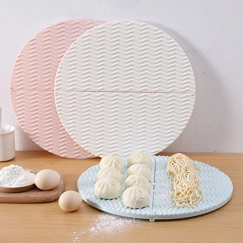 

Foldable Dumpling Dish Plain Color Pasta Single Layer Cover Pad Household Dumpling Placemat Cover Dumpling Tray