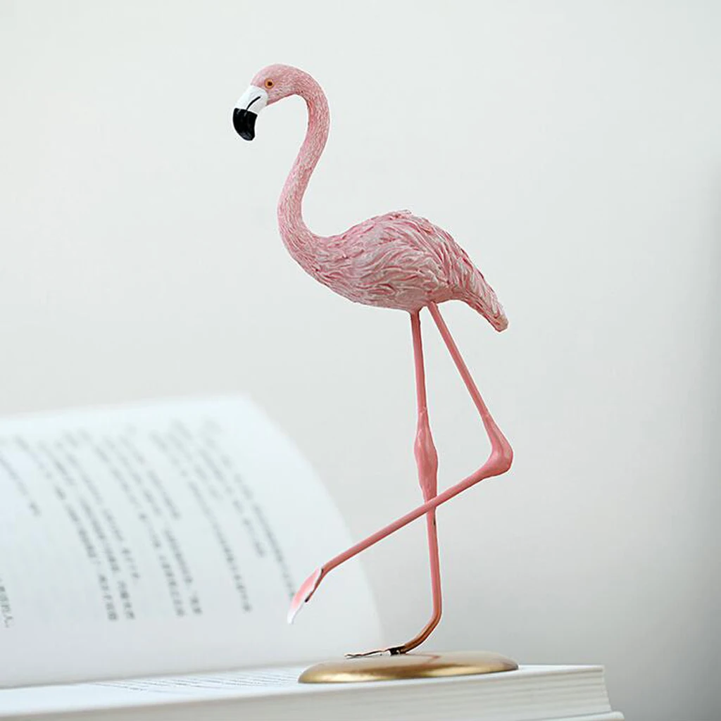 20cm Tabletop Stand Flamingo Birds Figurine Collection Ornament REAL LOOKING Home Decor Ornament