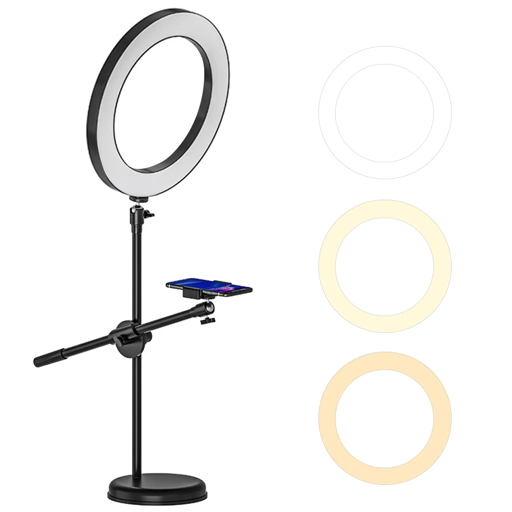 Anel de luz led com tripé, suporte