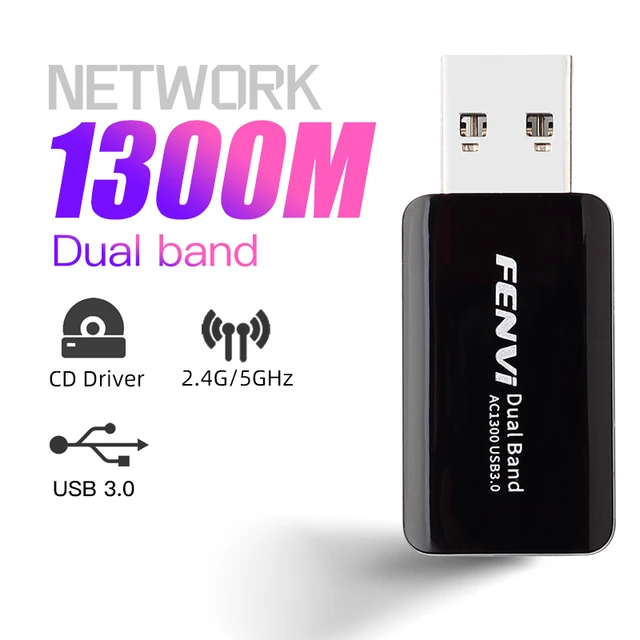 Mini Adaptateur Wifi Usb 1300mbps, Carte Réseau Lan Pour Pc, Dongle Double  Bande, Récepteur Wi-fi Sans Fil 2.4 Ghz Et 5 Ghz Pour Ordinateur De Bureau  - Cartes Réseau - AliExpress