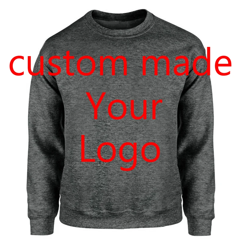 На заказ настроить ваш логотип Толстовка Толстовки Crewneck Спортивная уличная Мужская