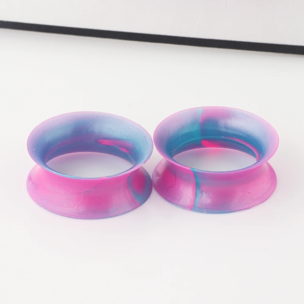 JUNLOWPY Soft Silicone Ear Gauges Flesh Tunnels Lobe Plugs Stretchers Expander Double Flared Tragus Body Piercing Jewelry 6-25mm