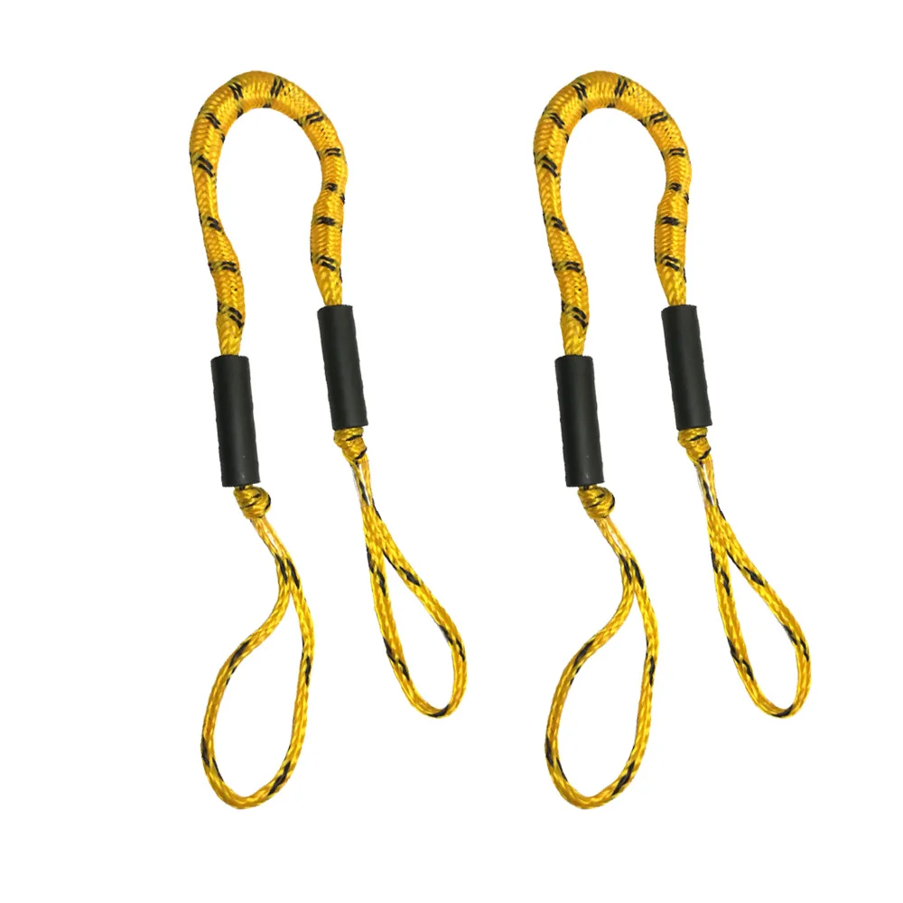 Yellow-Black 2PC 8 цветов Лодка Банджи док-линия растягивающаяся швартовная веревка ударный шнур анкерная док-веревка - Цвет: Yellow-Black 2PC