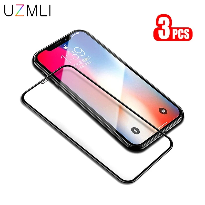 

3Pcs/Lot 3D HD Full Cover Tempered Glass For iPhone XS Max XR X Explosion-Proof Screen Protector Film For iPhone 6 6s 7 8 Plus
