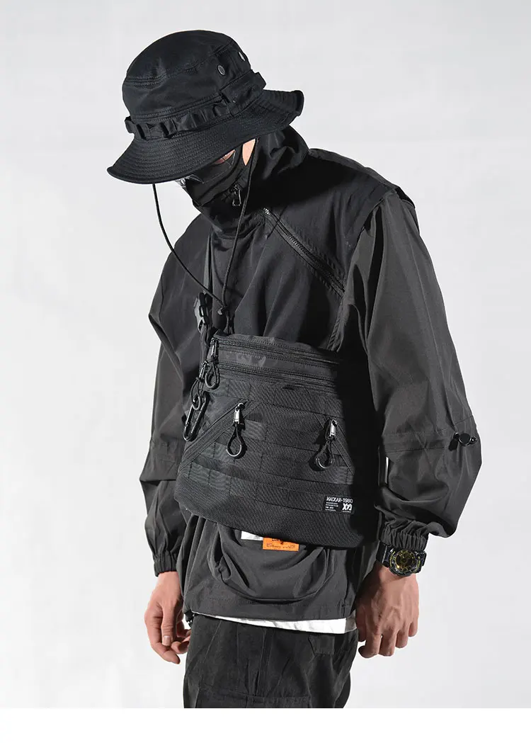 Shoulder bag with fastener techwear accesories streetwear sbs zipper