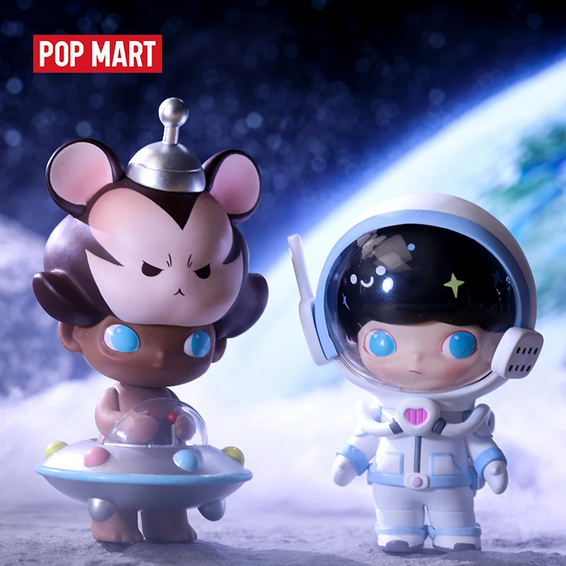 

POP MART Dimoo Space Travel Blind Box Doll Binary Action Figure Birthday Gift Kid Toy animal story toys figures free shipping