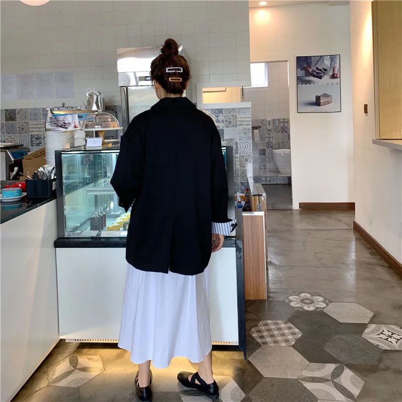 Autumn New Style Korean-style Loose-Fit Slimming Long Sleeve Casual Online Celebrity Suit Graceful Coat Women's Vintage Hon
