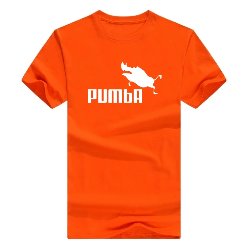 D-orange-b Модная мужская футболка из хлопка, летняя футболка для мальчиков, футболка для катания на коньках, топы, workou, футболка с коротким рукавом и буквенным принтом pumba - Цвет: D-orange-b