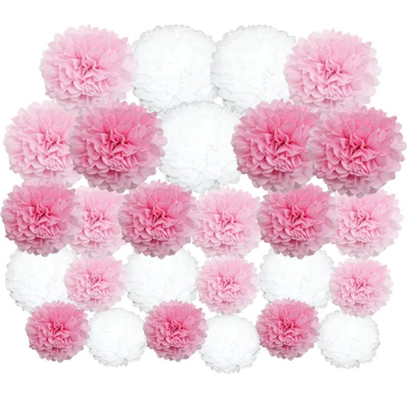 27 шт./компл. розовые цветочные шары из бумаги смешанного размера Свадебные