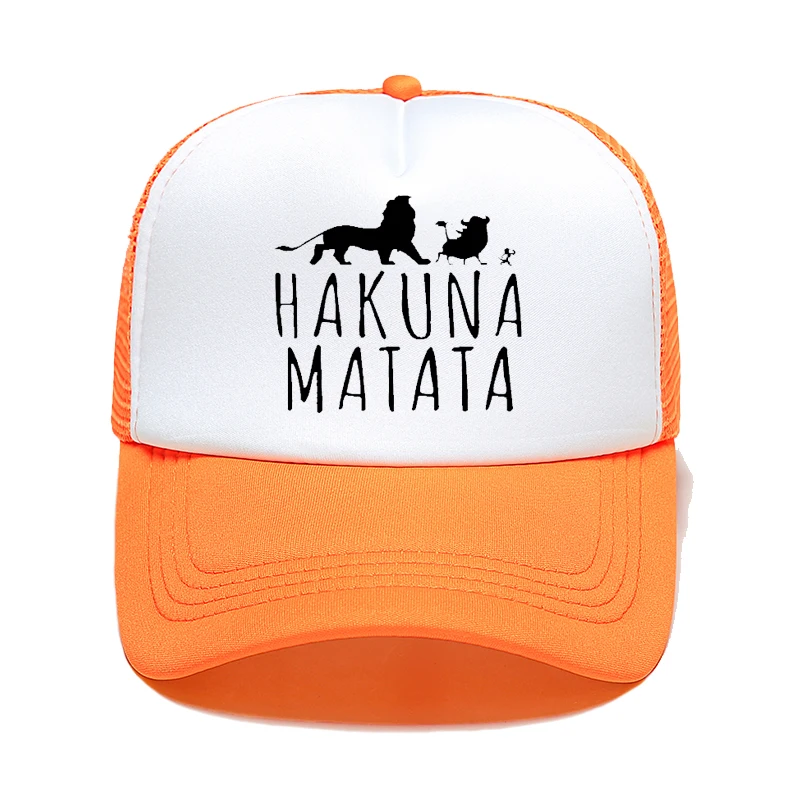 Новинка, бейсболки с принтом hakuna matasin для мужчин и женщин, сетчатые шапки, модные уличные шляпы от солнца для мужчин и водителей грузовиков