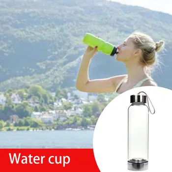 Natural Quartz Gemstone Glass Water Bottle Direct Drinking Glass 2