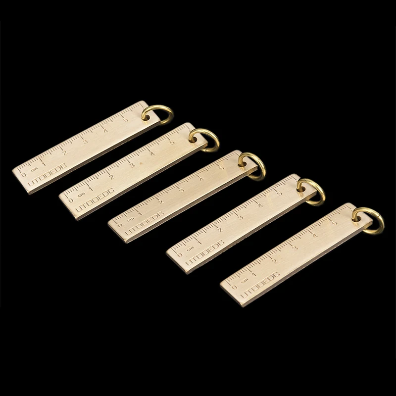 

Outdoor Camping Tools Ruler Brass Scale Portable Vintage Bookmarks Copper Ruler Mini EDC Tool For Hiking High Quality