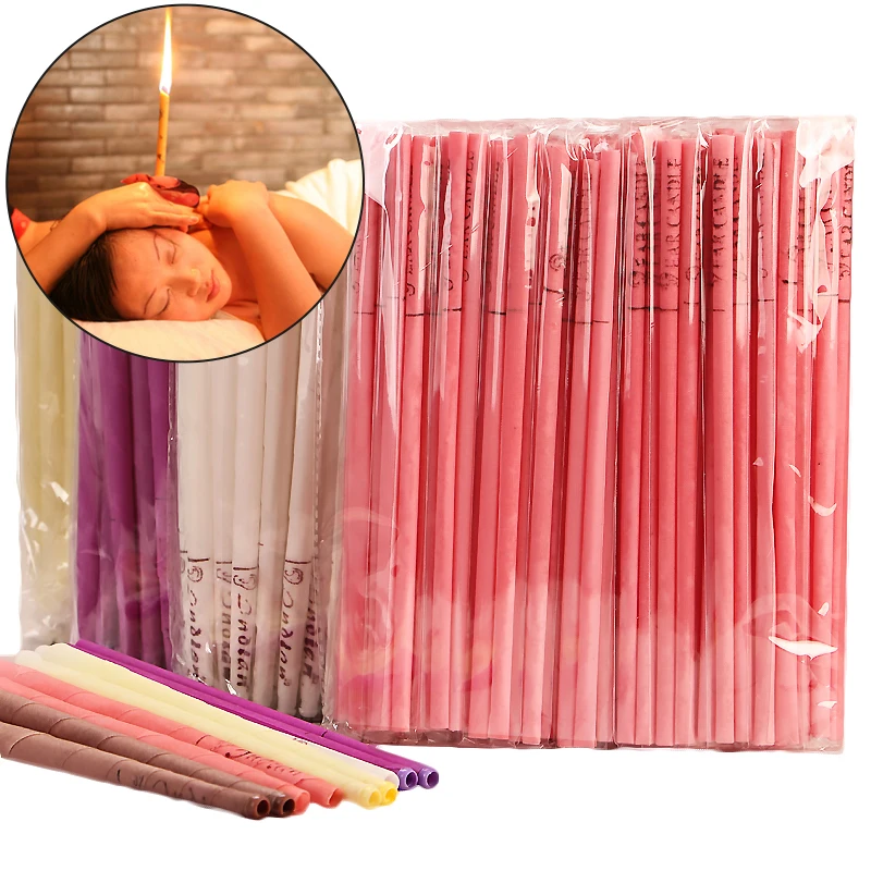 100 piecesNatural Ear Candling Pure Beeswax Candle Thermo Auricular