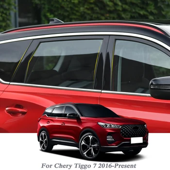 

6pcs Car Styling For Chery Tiggo 7 2016-Present Car Window Trim Sticker Middle Column PVC External Accessories