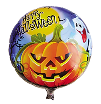 

5pcs Halloween Party Round Aluminum Film Balloons Happy Pumpkin Theme Party Decoration White Ghost Helium Kids Love