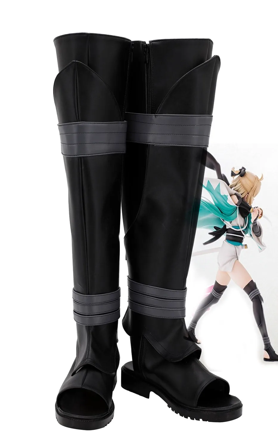Fate Grand Order сапоги для косплея Saber Okita Souji черные изготовленные на заказ любого
