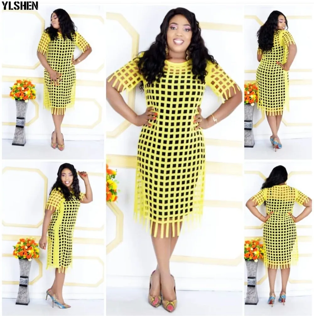 African Dresses for Women 2 Piece Set Dashiki Africa Dress African Clothes Bazin Hollow Out Robe Africaine Vetement Femme 2019 04
