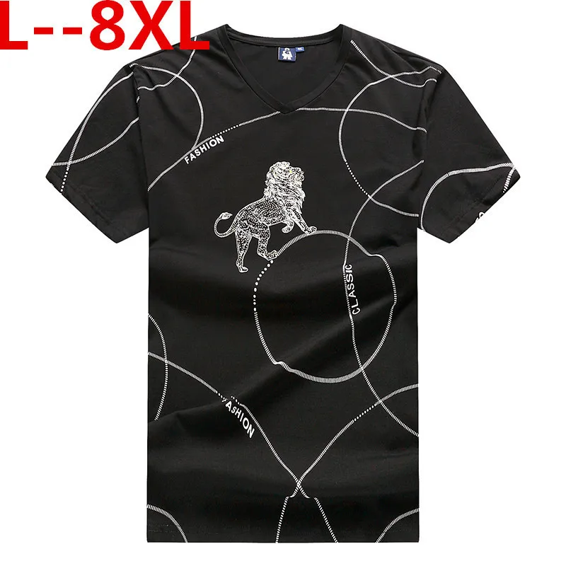 Большие размеры 10XL 8XL 6XL Повседневная футболка с коротким рукавом и v образным