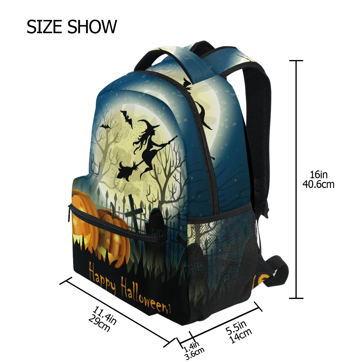 ALAZA Backpack School Bags Women Halloween patter Prints boy girl Fashion Backpacks Student pink Schoolbags Book Bag Leisure bag