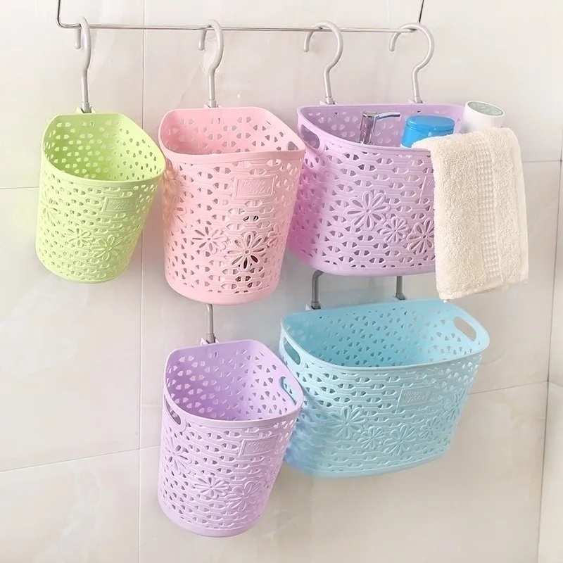 

Home Bathroom Hangable Storage Basket Kitchen Plastic Storage Hanging Basket Toilet Debris Storage Basket