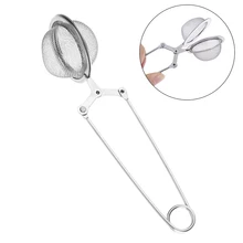 1 шт. длинная ручка сетка для заварки чая шар для заварки чая с листьями Пинцет из нержавеющей стали шаровой фильтр