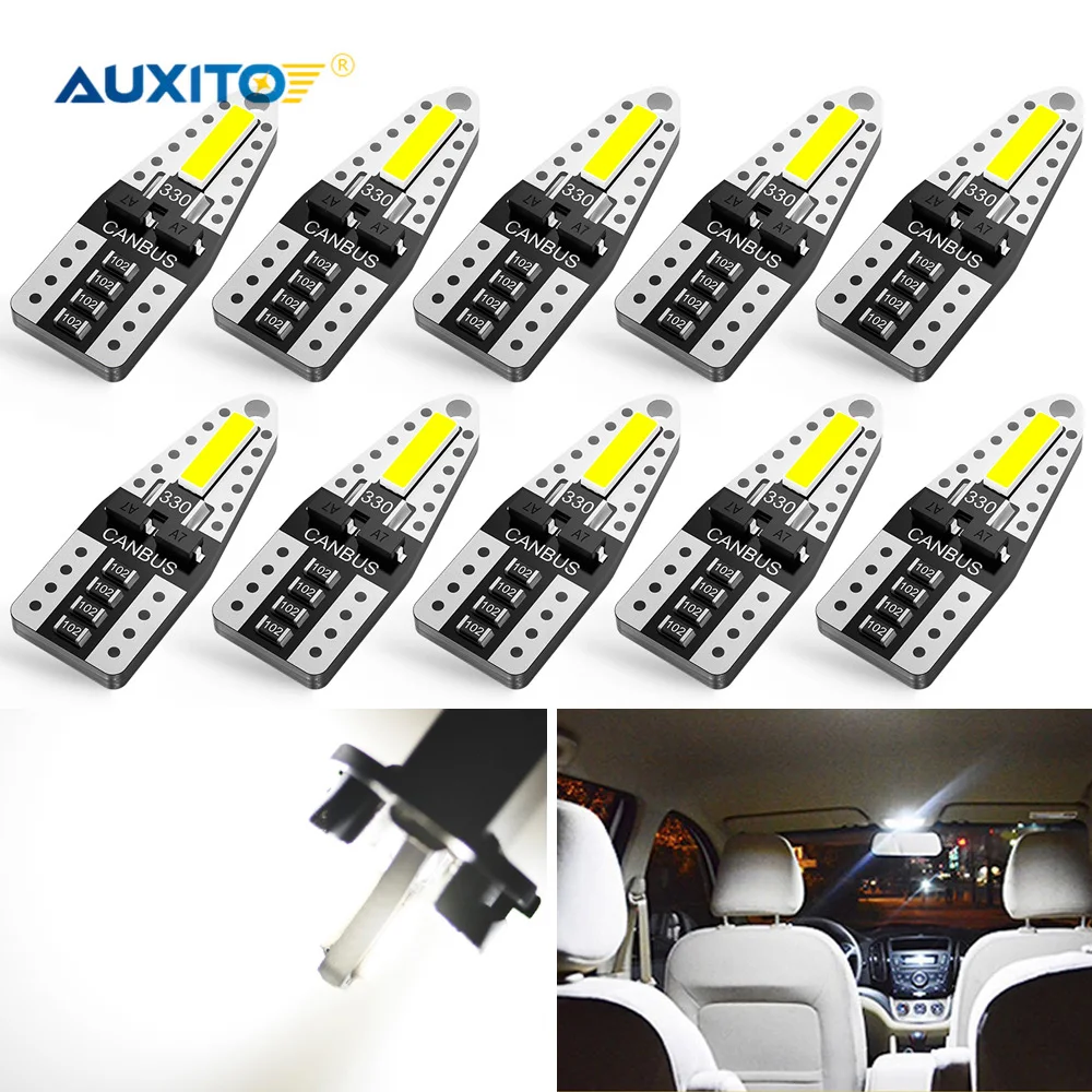 AUXITO 10 шт. W5W T10 светодиодный Canbus 194 Автомобильный фонарь для Skoda Octavia 2 A7 A5