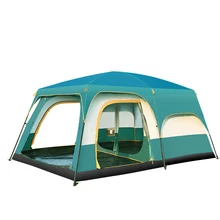 

430*305*200cm Outdoor Camping Double Layer Waterproof 6-10 Person Tent Two Living Room And One Hall Tent For Family Party