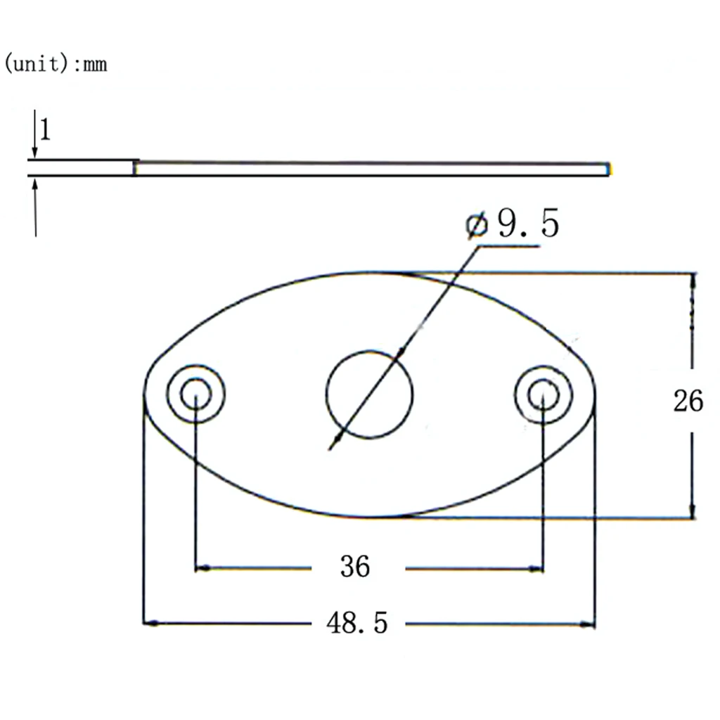 Guitar Metal Oval Curved Jacket Plug Plate Bass Jack Plug Socket for Electric Guitar Bass Parts 