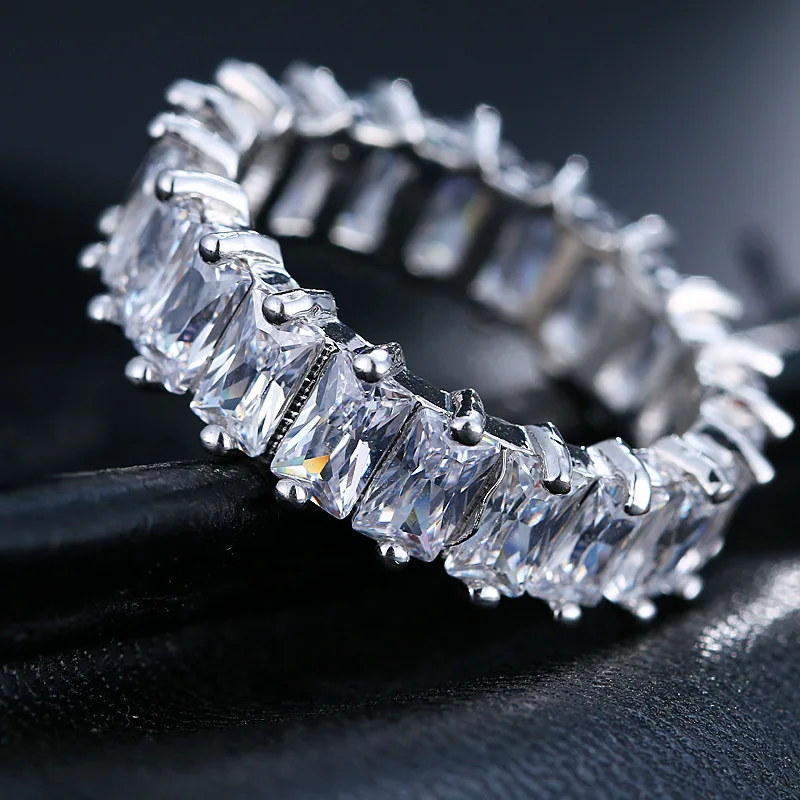 Crystal Rings Zircon Rings Stone Rings Fashion Rings Fashion Ring Finger Rings Luxury Cubic Zirconia Rings For Women Fashion Red Blue Copper Plated Finger Rings Zircon Statement