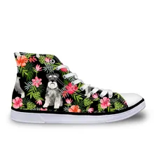 Doginthehole шнауцер собака печать высокие туфли для прогулок тканевые уличные легкие модные туфли на плоской подошве комфортные ботинки de mujer