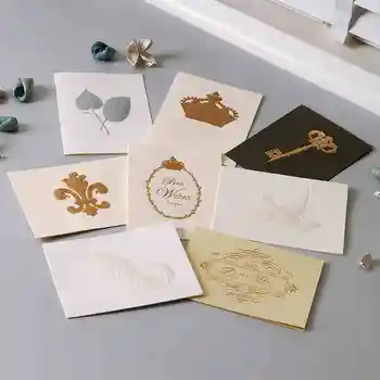 

High-grade business holiday universal greeting card 160x120mm Embossed craft birthday greeting card Thank you card with envelope