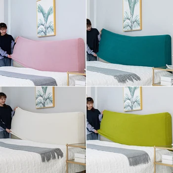 

Elastic Bedhead Cover All-inclusive Bed Head Cover Solid Color Bed Head Back Protection Headboard Dust Cover Bedroom Decor