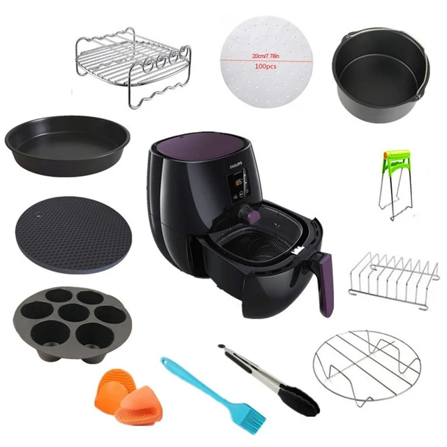 12pcs 9 Inch Fit for Airfryer 5.2-6.8QT AirFryer Accessories Baking Basket  Pizza Plate Grill Pot Kitchen Cooking Tool for Party - AliExpress