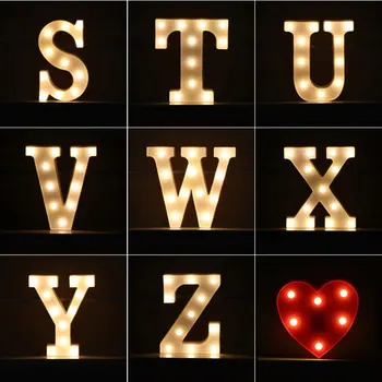 

INS hot English letter light LED symbol modeling lamp wedding digital light birthday proposal white light