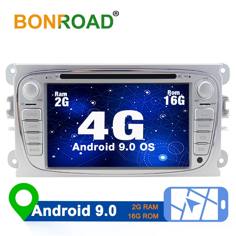 

Bonroad Car Multimedia Video Player DVD GPS Android 9 For Ford/Focus/Mondeo/S-MAX/C-MAX/ Wifi 4G GPS Double din MP3 Touch Screen