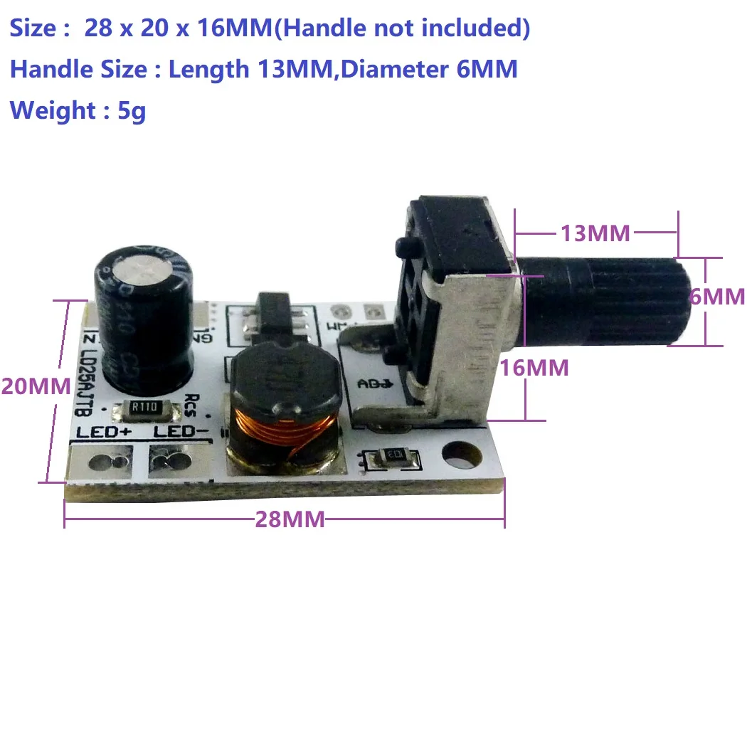 

3pcs 20-900MA 6-25V Multifunction Handle adjustment LED driver Module PWM Controller DC-DC Step-down Constant Current Converter