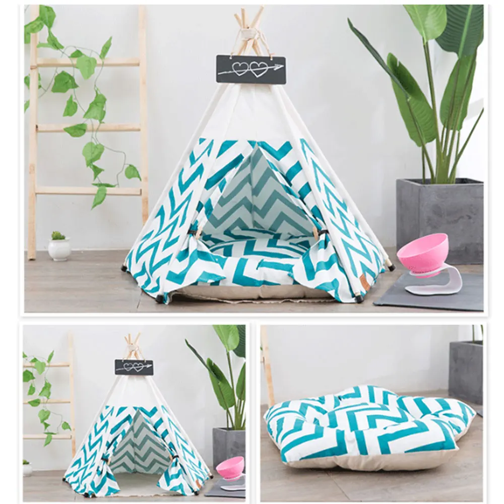 Soft Pet Tent for Dogs Puppy Cat Bed Canvas Pet House Teepee Nest Cat Shed Dog Tent Kennel with Cushion Cute Pet Supplies new Soft Pet Tent for Dogs Puppy Cat Bed Canvas Pet House Teepee Nest Cat Shed Dog Tent Kennel with Cushion Cute Pet Supplies new