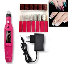 Профессиональный 1 набор, электрическая дрель для ногтей, ручка для ногтей+ 12 стилей/набор, художественная шлифовка для ногтей, Шлифовальная головка, инструмент для маникюра, аксессуары