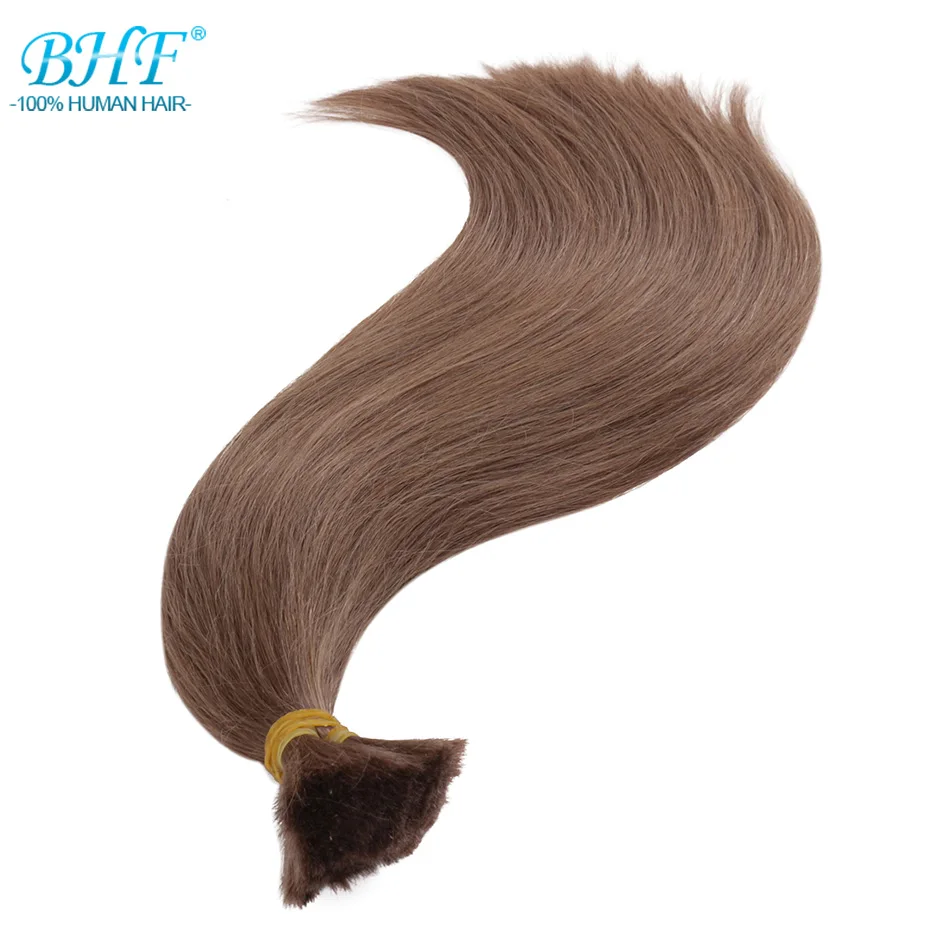 BHF No Weft Human Hair Bulk Remy Straight Human Braiding Hair Bulk Brazilian Hair 100g/piece