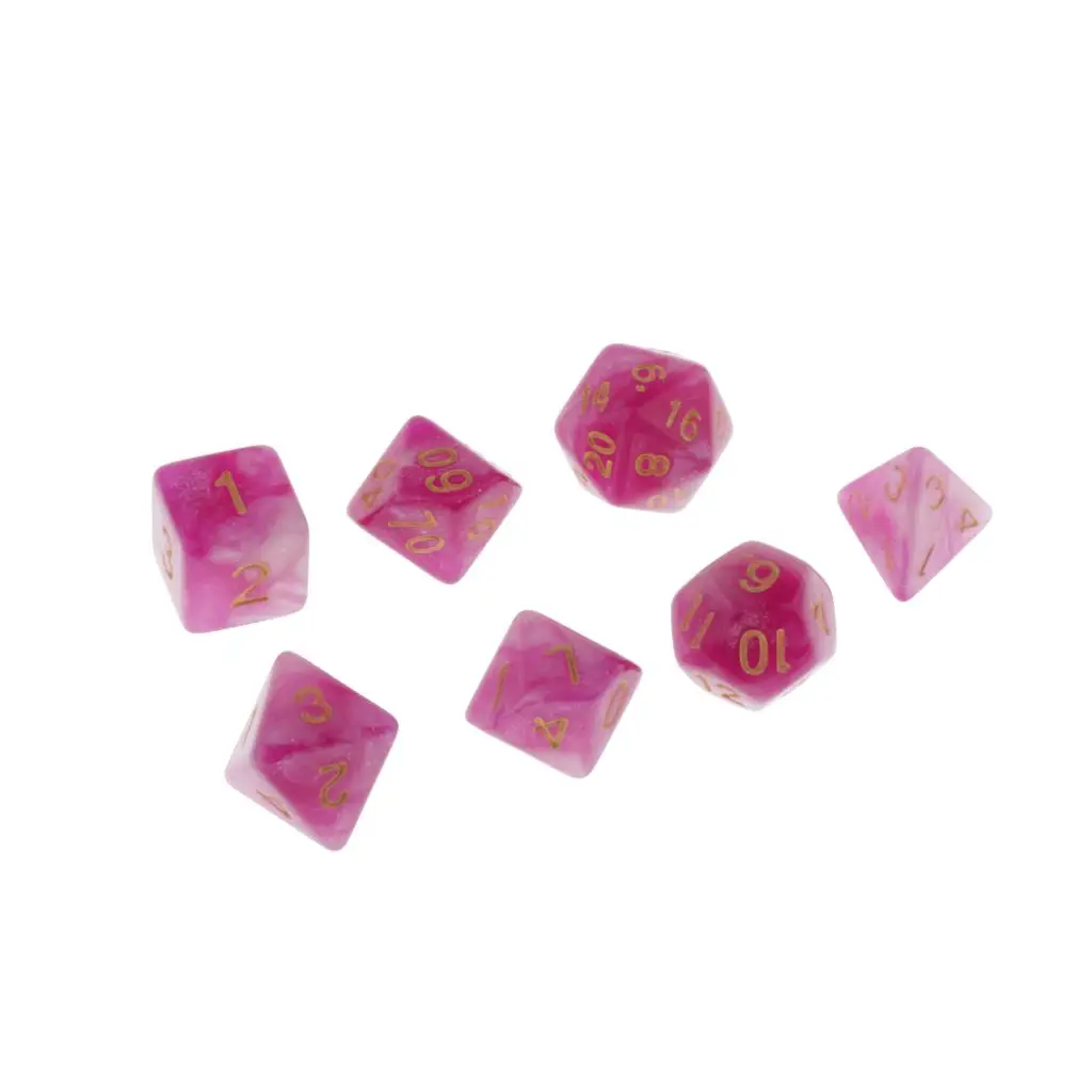  7 Die Polyhedral Dice Dungeons & Dragon D4-D20 D12 Dices Board Game Accessories DND Role Playing Game Dice Set
