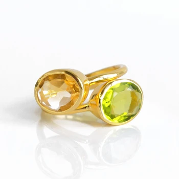 

Simple Oval Cut Champagne Citrines Crystal Solitaire Ring Women Gold Zircon Stackable Rings Anniversary Birthstone Gift