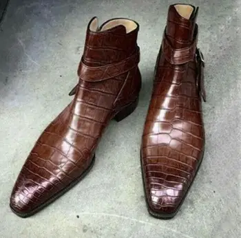 

High Quality Fashion Men Pu Leather Buckle Boots Male Casual Classic Trendy Vinage Stylish Basic Boot Zapatos De Hombre TV467