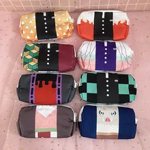 Pochette de rangement à fermeture éclair imprimée Demon Slayer Kimetsu No Yaiba Kamado Tanjirou Nezuko Zenitsu Inosuke, sac à crayons, papeterie