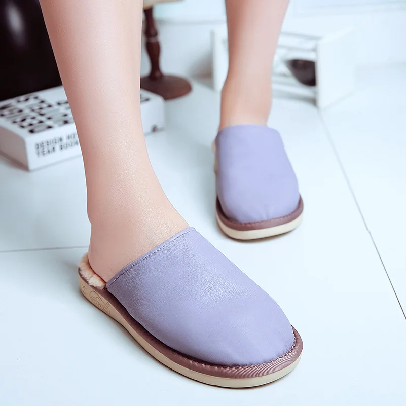 

Clear Slippers Hide Substance Slipper Australian Wool Soft Leather Inner Mongolia Thousand Foot Bai State Handmade Leather Slipp
