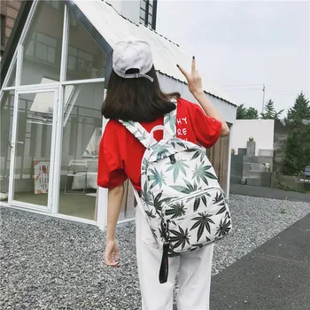 

Backpack Female Korean Version Harajuku Uzzang High School Students Shoulder Pack Canvas Large Capacity Backpack