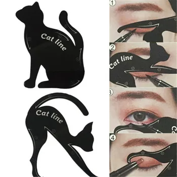 

2Pcs Multifunction Women's Cat Line Pro Eye Makeup Tool Eyeliner Stencils Template Shaper Model Eyebrow Definition Shaping