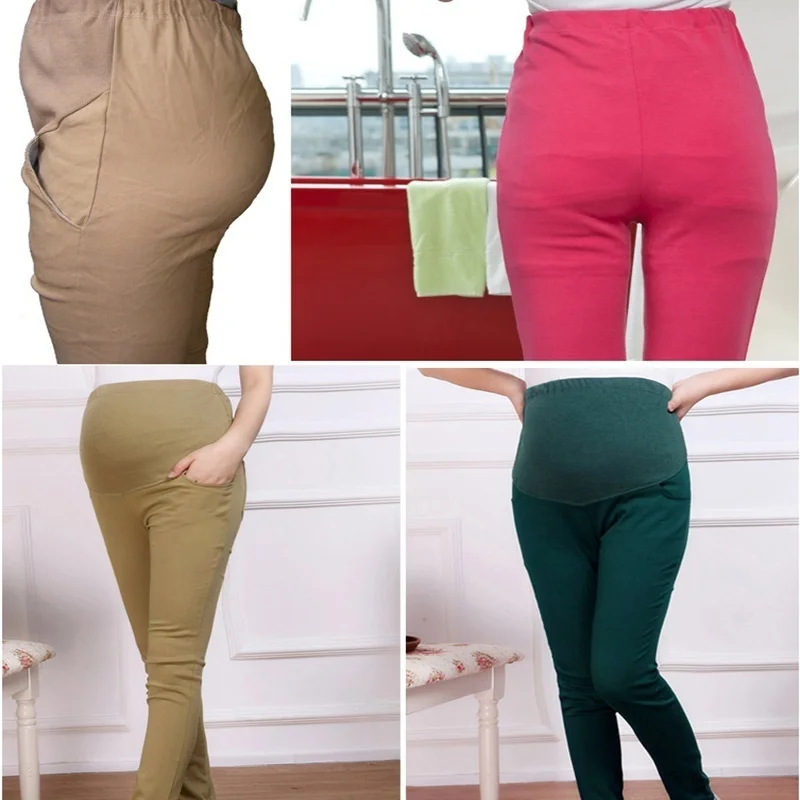 Maternity Abdominal Pants Woven Cotton Pencil Pants Leggings Spring Autumn Pregnant Women Trousers Hot Sales