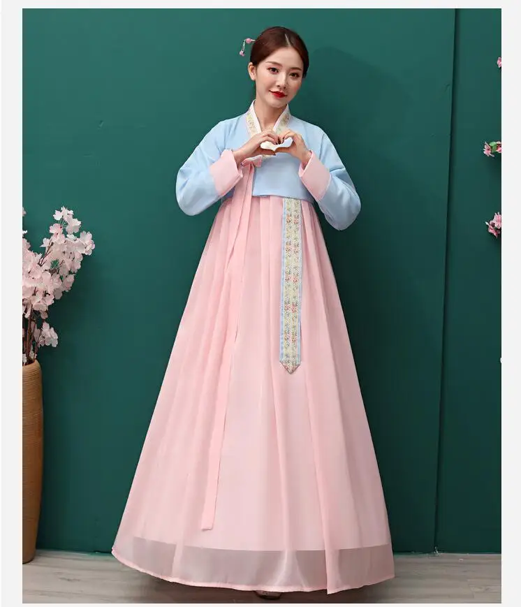 Традиционный корейский Костюм-ханбок, платье, древняя принцесса, танцевальный костюм, женский этнический корейский народный танцевальный сценический костюм, Свадебная вечеринка