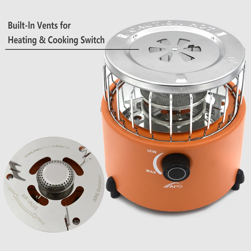 APG Portable 2 In 1 Camping Stove Gas Heater 5