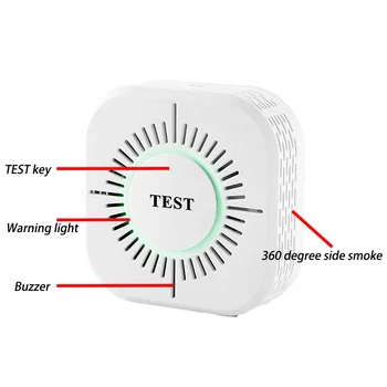 

Smoke alarm, fire alarm detector, home office special smoke sensor can be used alone or connected to 433mhz RF host